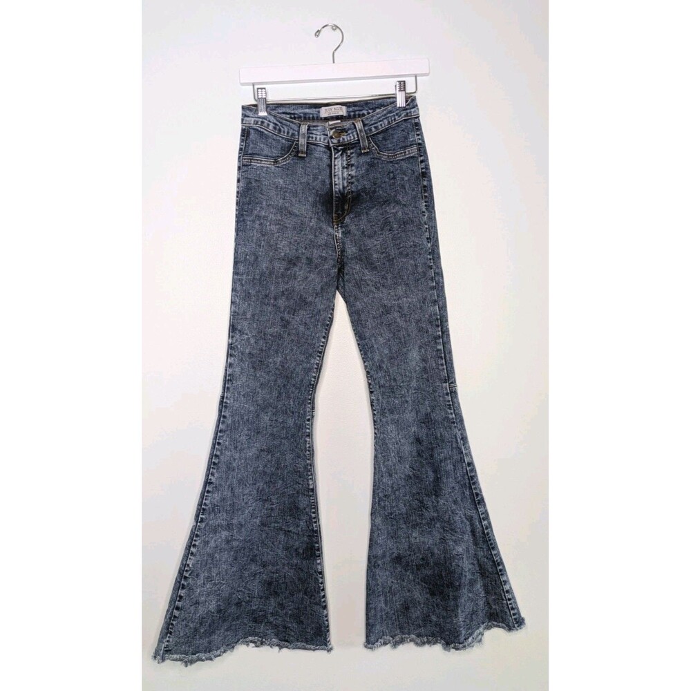 Judy Blue Size 11/30 Retro High Waist Distressed Raw Hem Super Flare Jeans